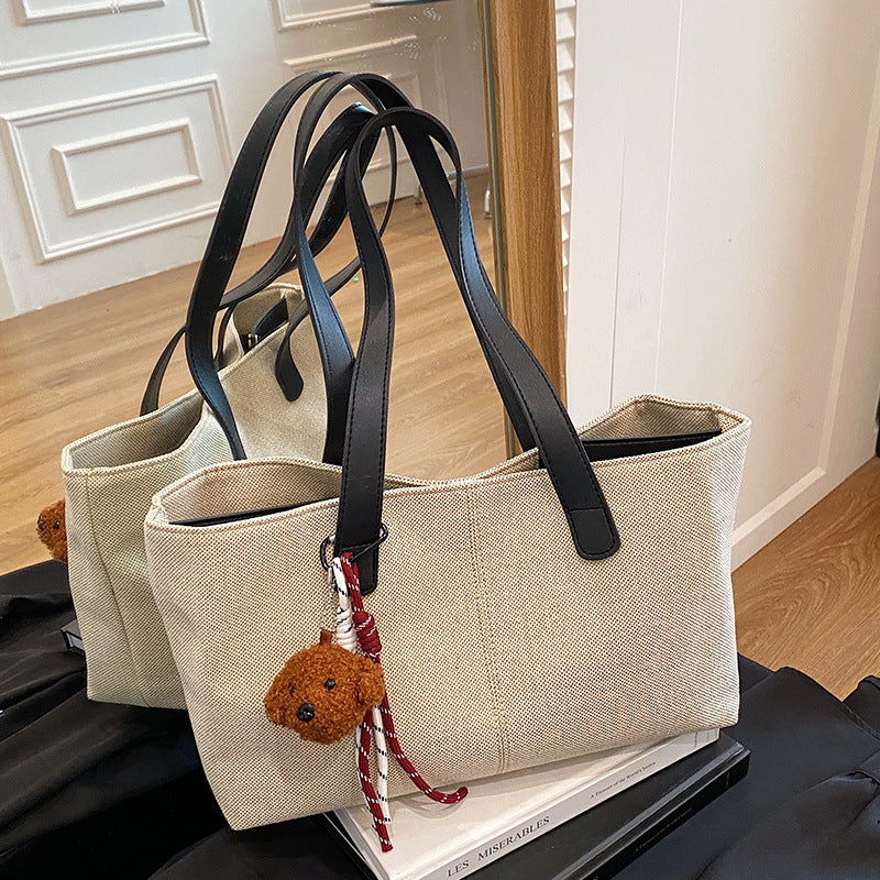 Elegant Structured Canvas Handbag