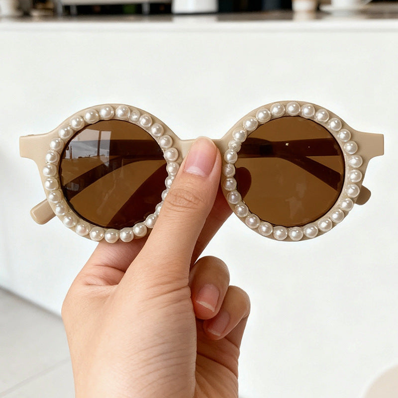 Elegant Pearl-Embellished Round Sunglasses Kalsten