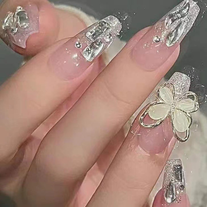 Sparkling Rhinestone Press-On Nail Set Kalsten