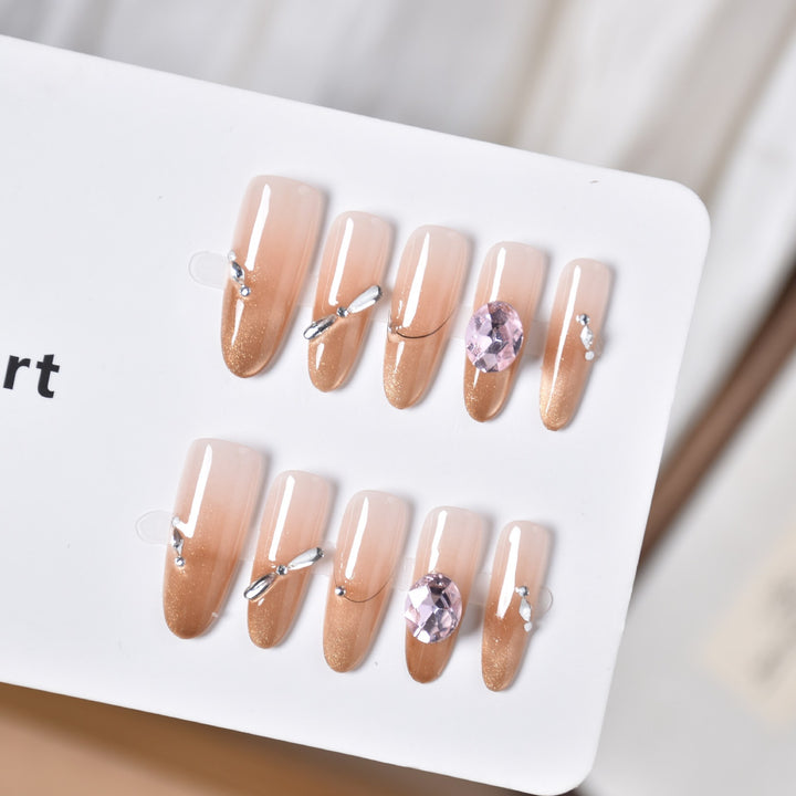 Glamorous Long Stiletto Press-On Nail Extensions Kalsten