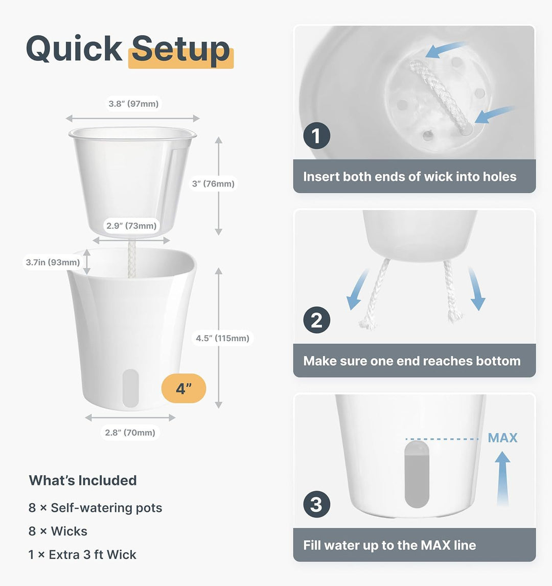 Self-Watering Plant Pot Set Kalsten