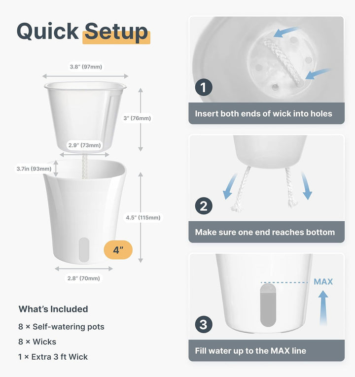 Self-Watering Plant Pot Set Kalsten
