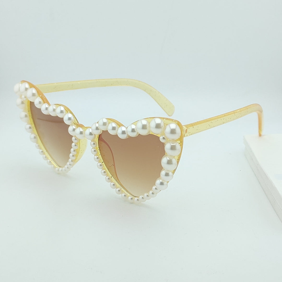 Heart-Shaped Pearl-Accented Sunglasses Kalsten