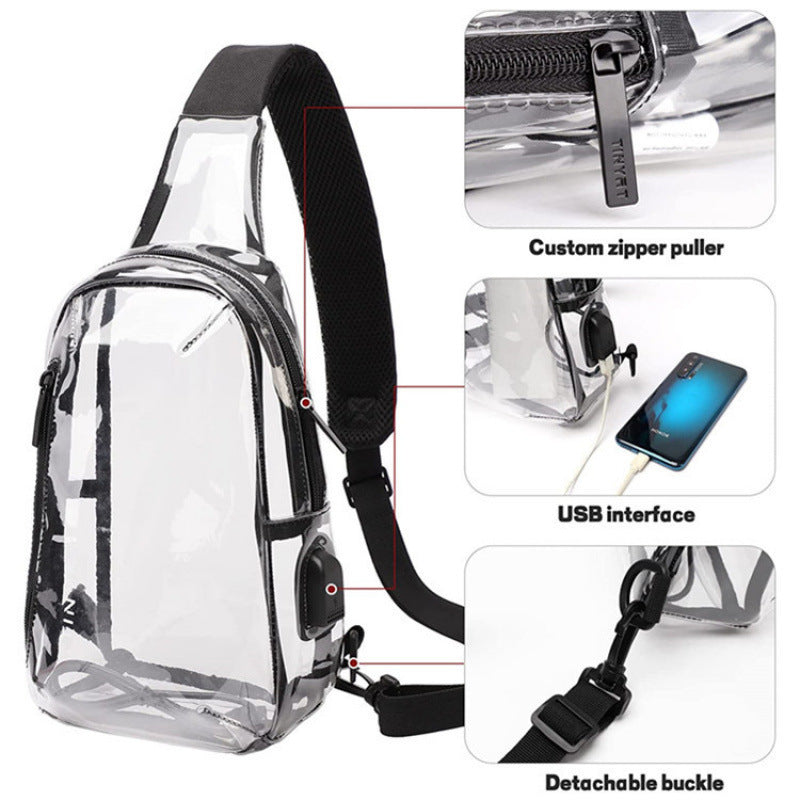 Transparent sling bag with practical multi-pocket design Kalsten