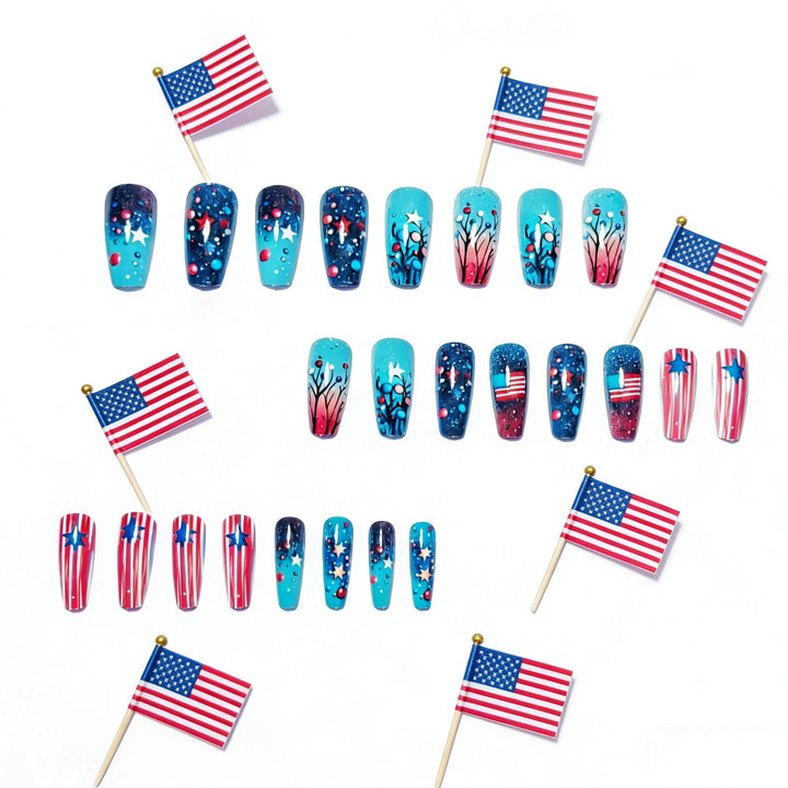 Artificial nails with creative galaxy and star patterns Kalsten