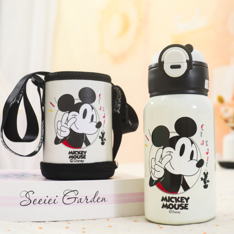 Insulated drinking bottle with Mickey Mouse design and practical carrying strap Kalsten