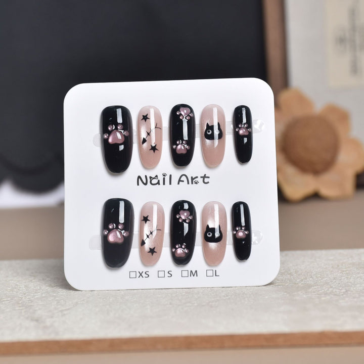 Decorative Press-On Nail Extensions with Floral Accents Kalsten