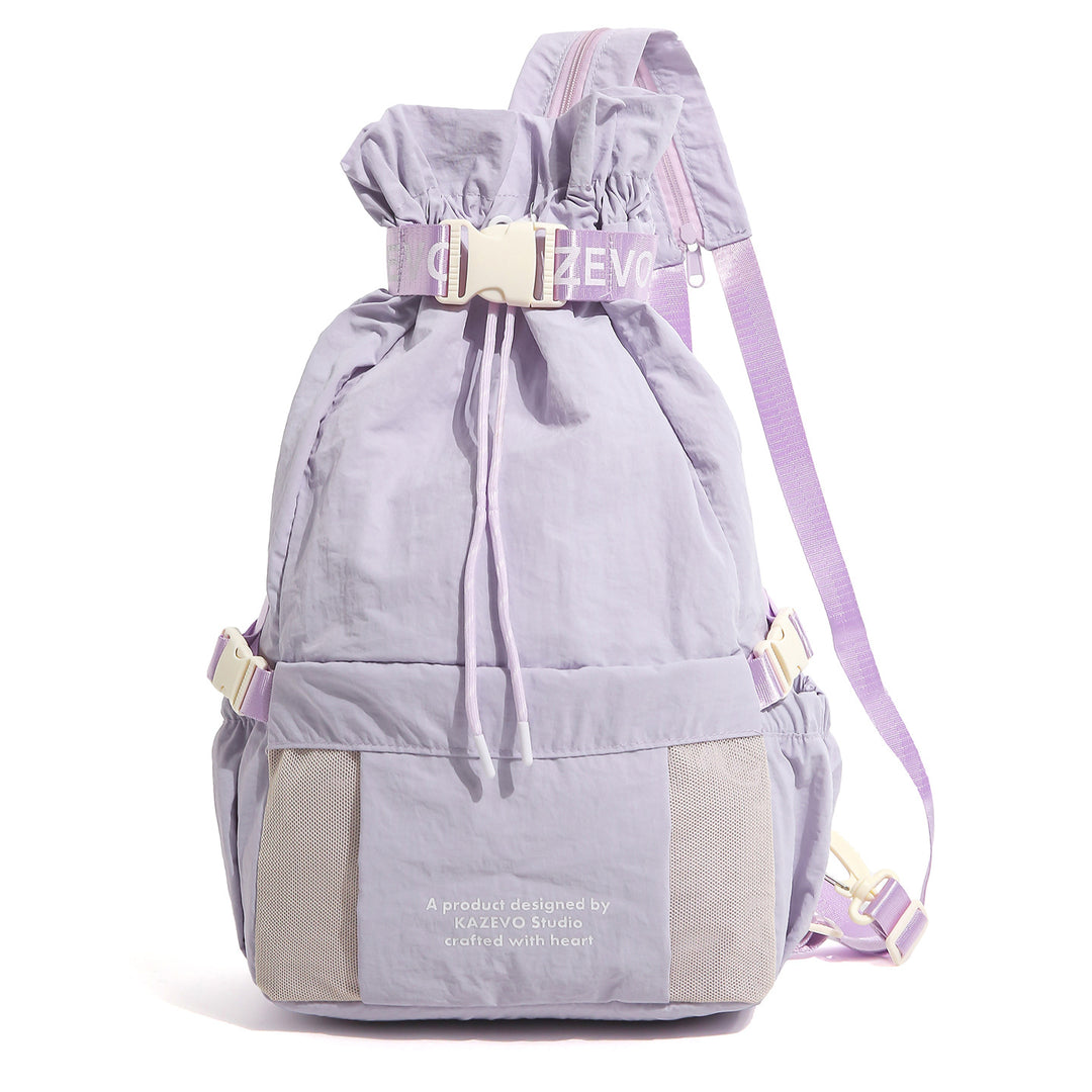 Casual Drawstring Backpack with Mesh Pockets Kalsten