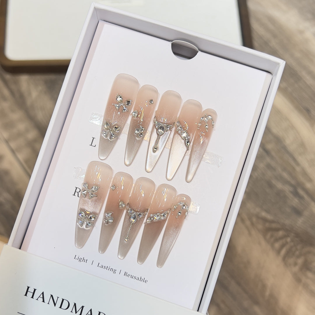 Reusable Stiletto Nail Art Set with Crystal Accents Kalsten