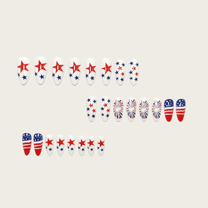 Art nails with patriotic designs Kalsten