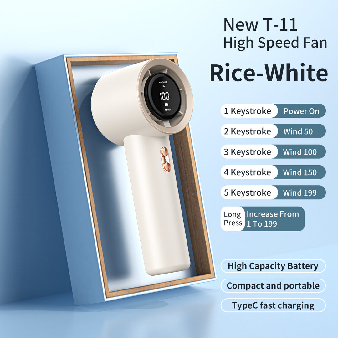 Unisex nan high performance compact rechargeable handheld fan with digital speed display Kalsten