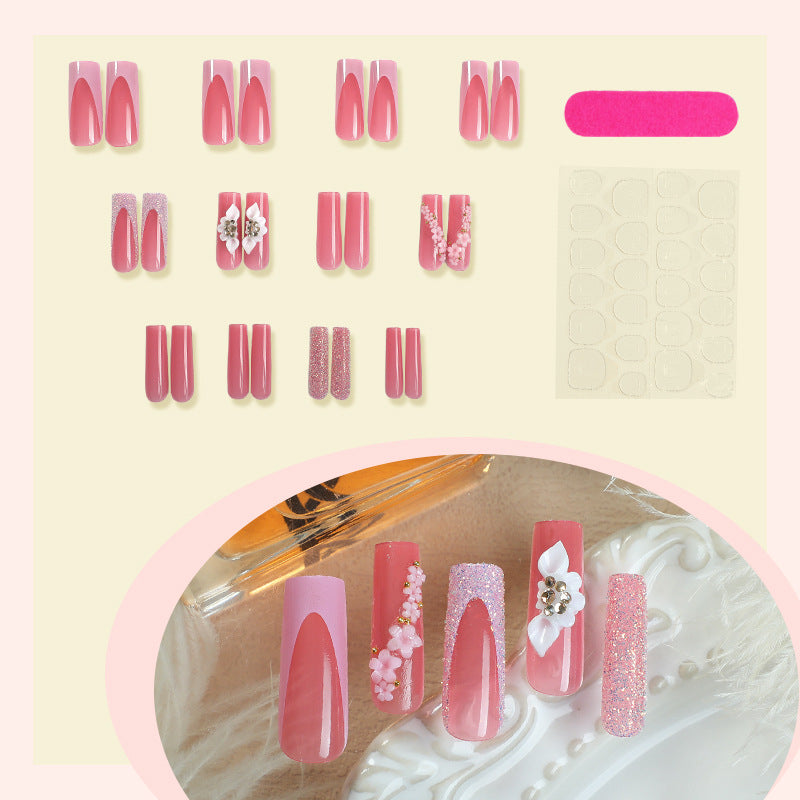 Elegant Floral Press-On Nail Art Set Kalsten 1788496102