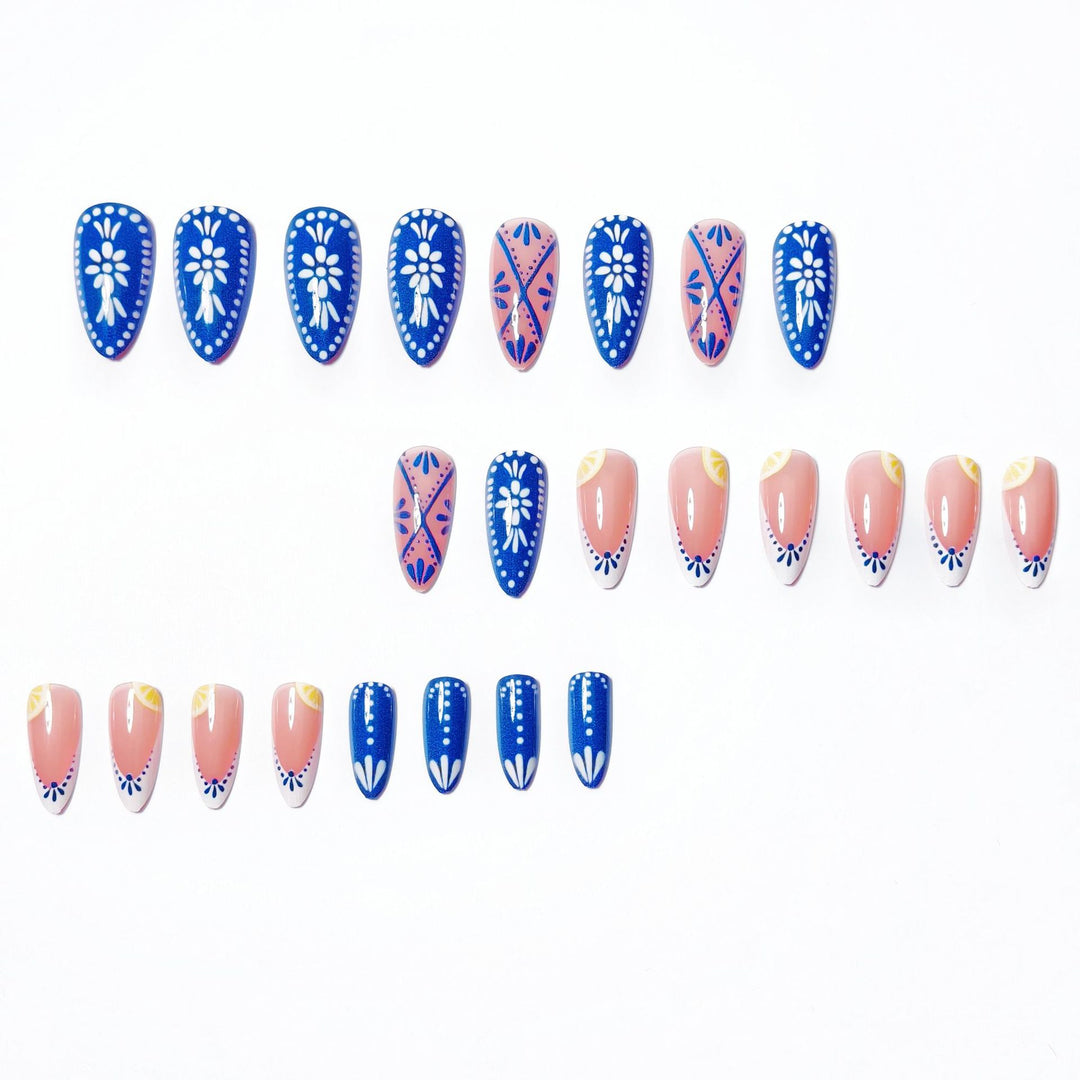 Creative artificial nails with fresh citrus design Kalsten