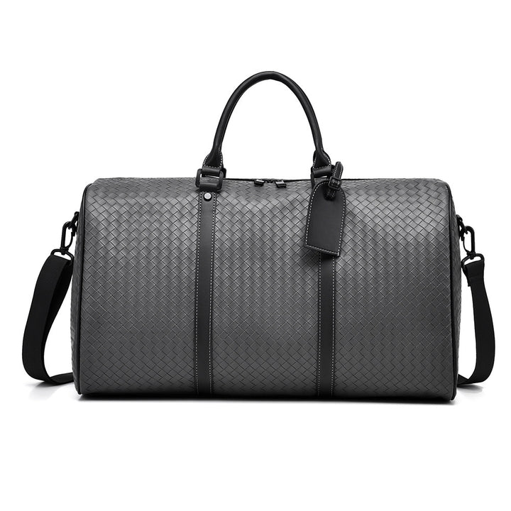 Woven Leather Weekend Travel Duffle Bag Kalsten