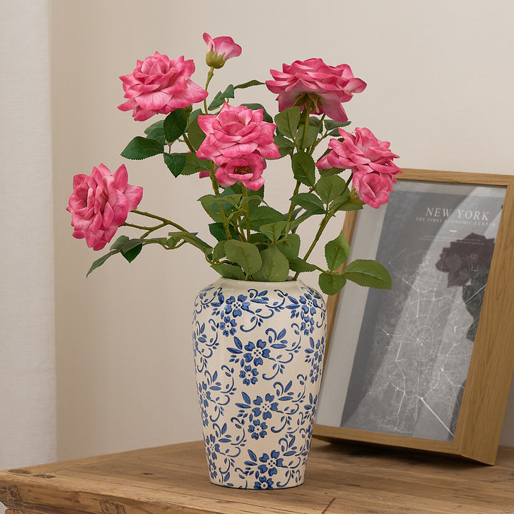 Elegant ceramic vase in floral pattern Kalsten