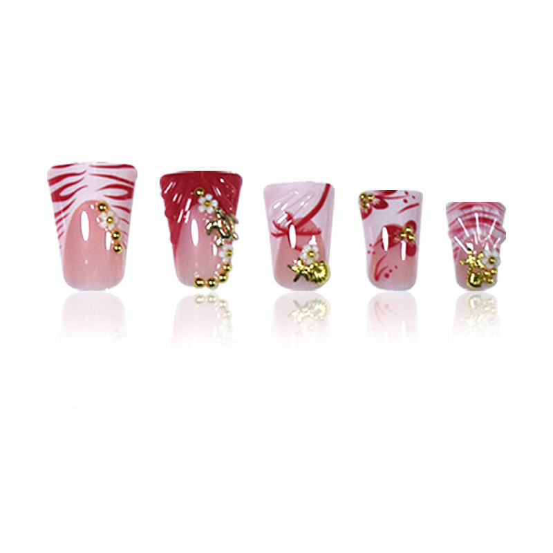 Premium 3D Floral Stiletto Press-On Nails Kalsten