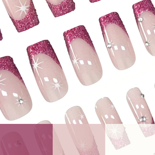 Glittery French Tip Nail Art Enhancements Kalsten