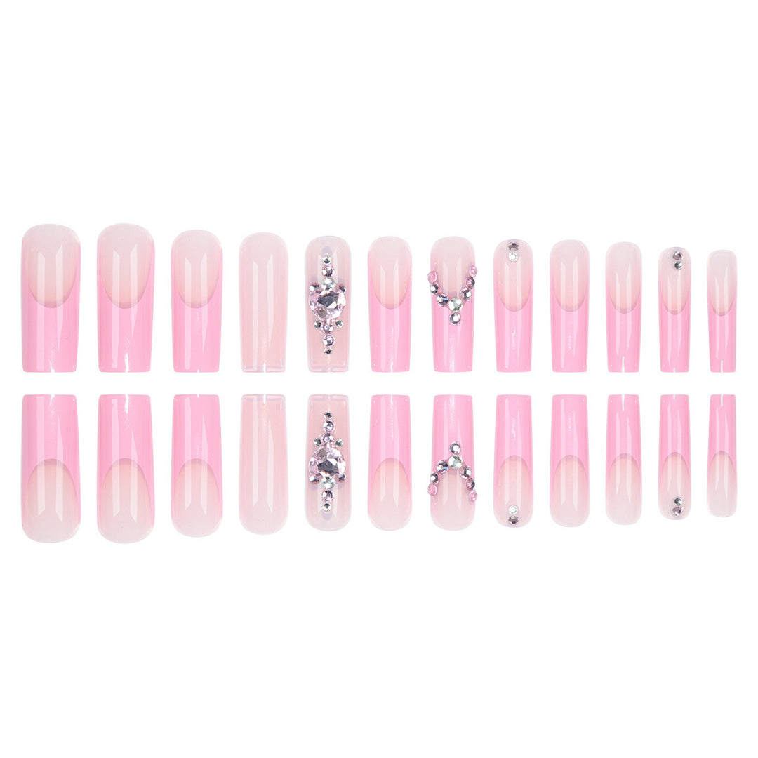 Glamorous Crystal-Embellished Long Press-On Nails Kalsten