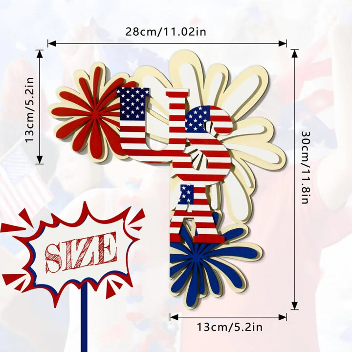 Unisex nan patriotic door and wall corner decoration made of wood with USA lettering Kalsten
