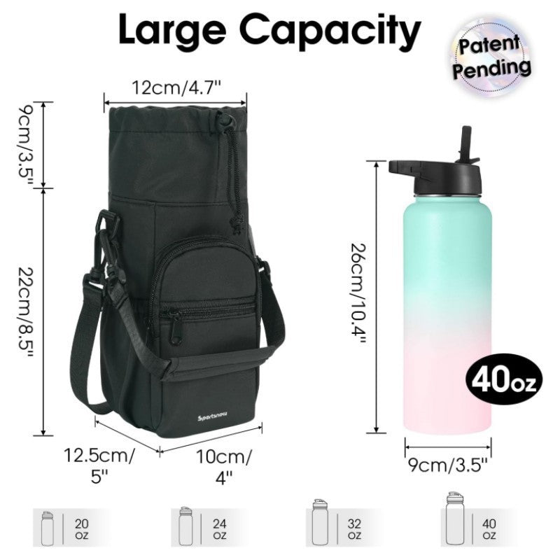 Insulated drinking bottle carrying bag with external compartment Kalsten
