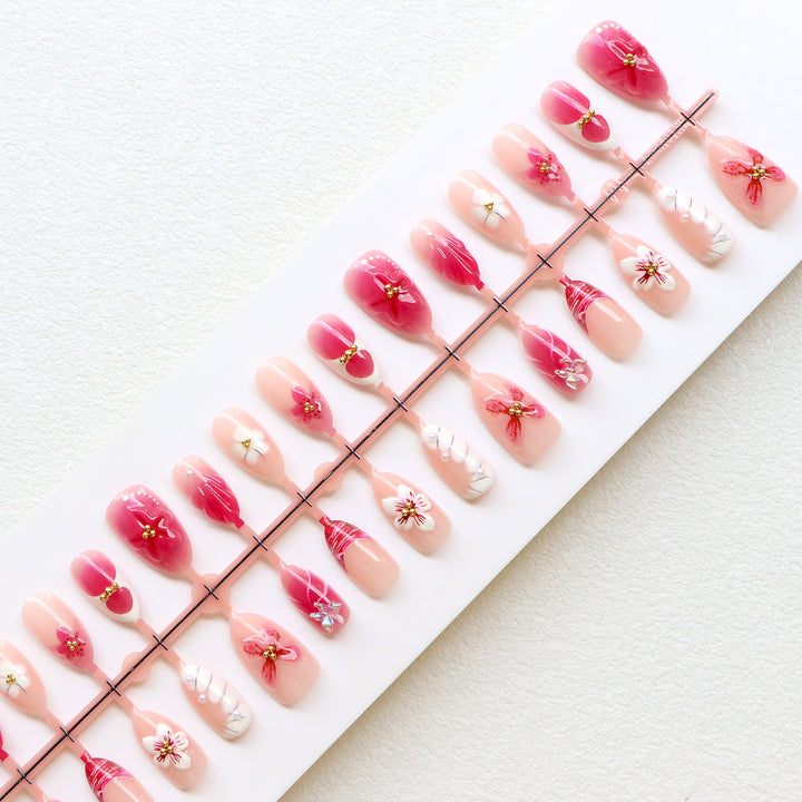 Premium Floral Press-On Nail Art Collection Kalsten