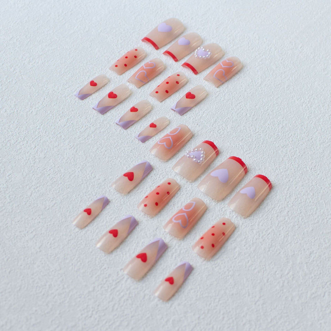 Romantic Heart-Themed Nail Art Kit
