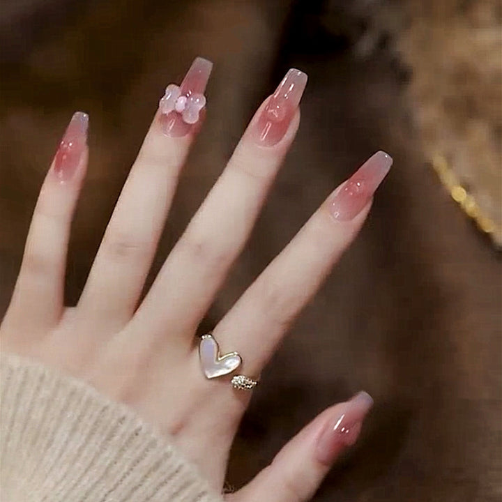 Floral Embellished Press-On Nail Set