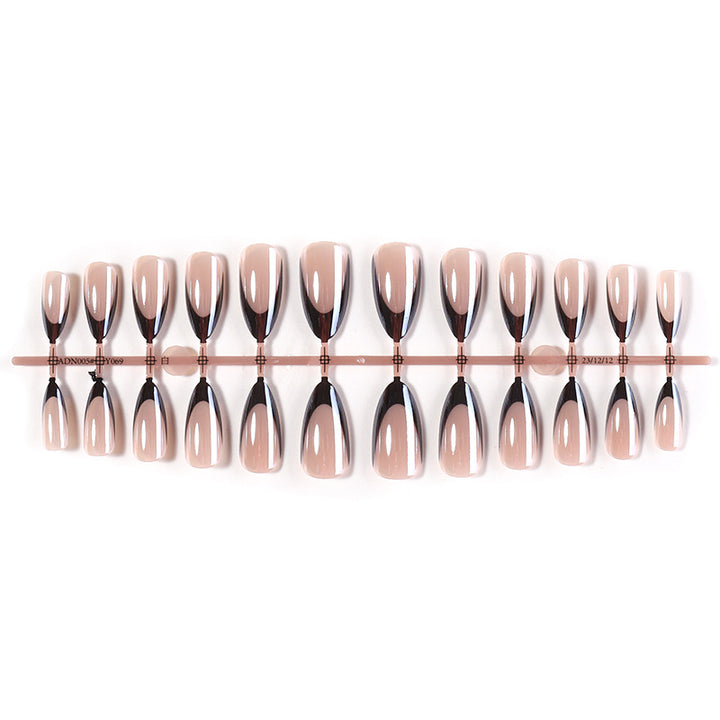 Glamorous Press-On Nail Set with High-Shine Finish and Elegant French Tips Kalsten
