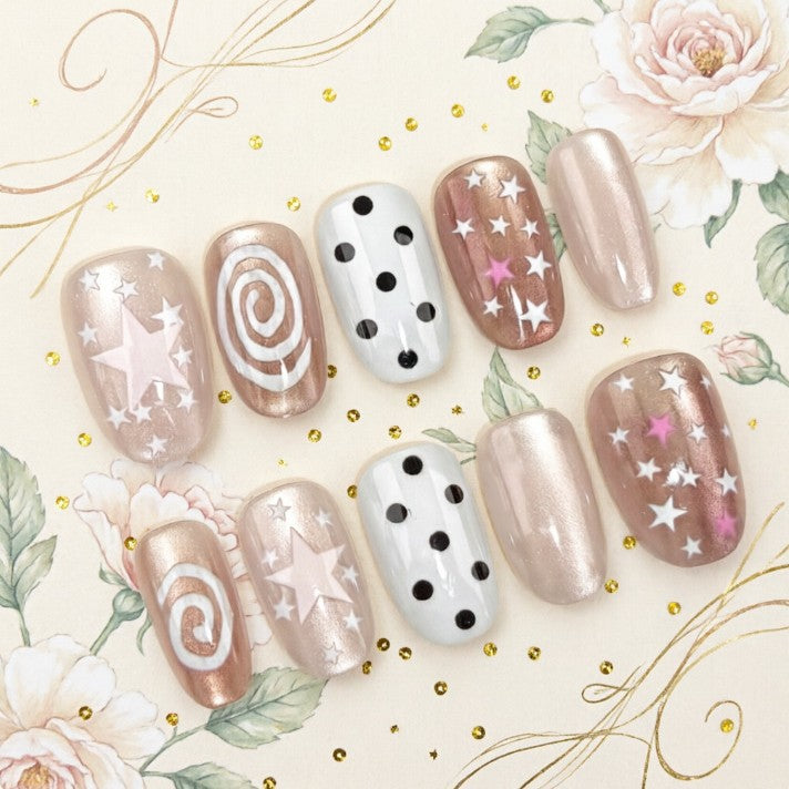 Artificial nails with trendy star pattern Kalsten