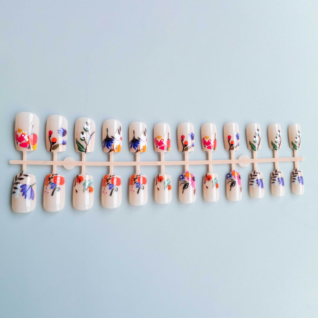 Floral Acrylic Nail Art Set