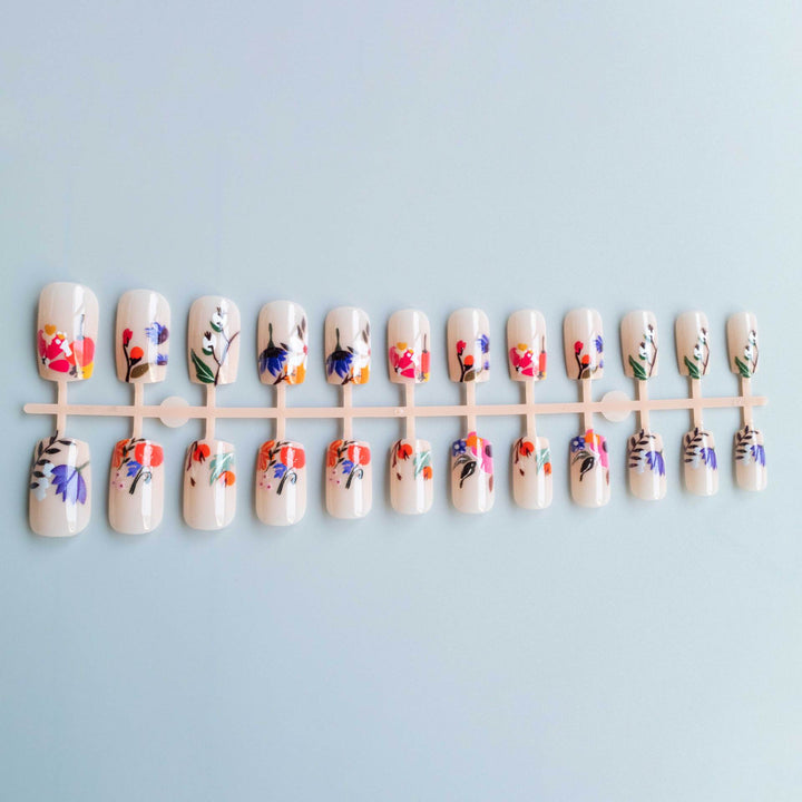 Floral Acrylic Nail Art Set