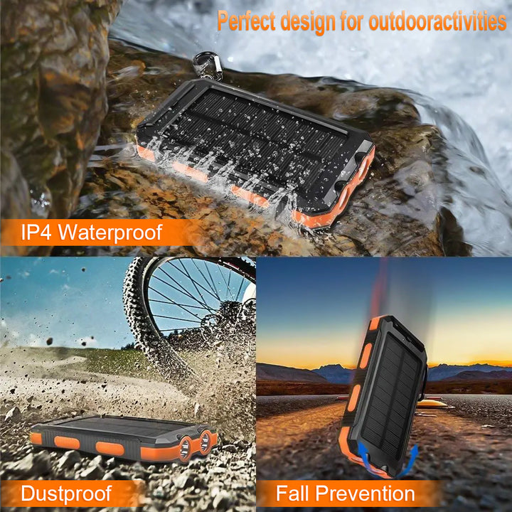 Solar Power Bank with Integrated LED Flashlight and Sturdy Design Kalsten