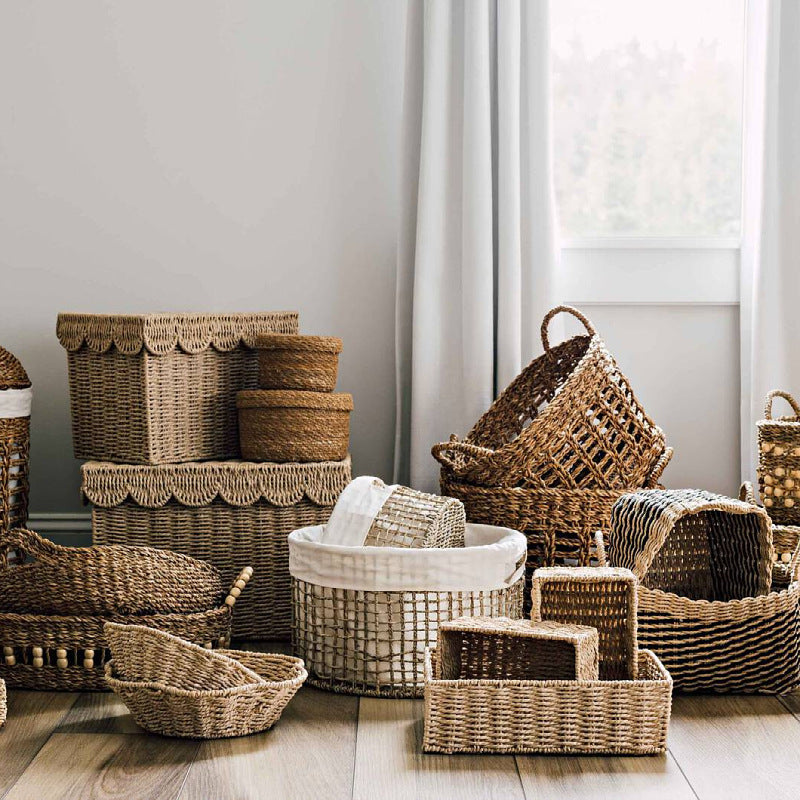 Rectangular Natural Woven Storage Basket Kalsten