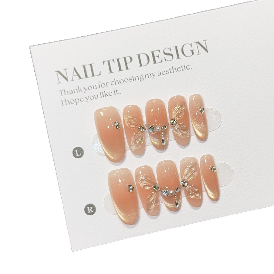 Artificial nail tips with elegant floral details Kalsten