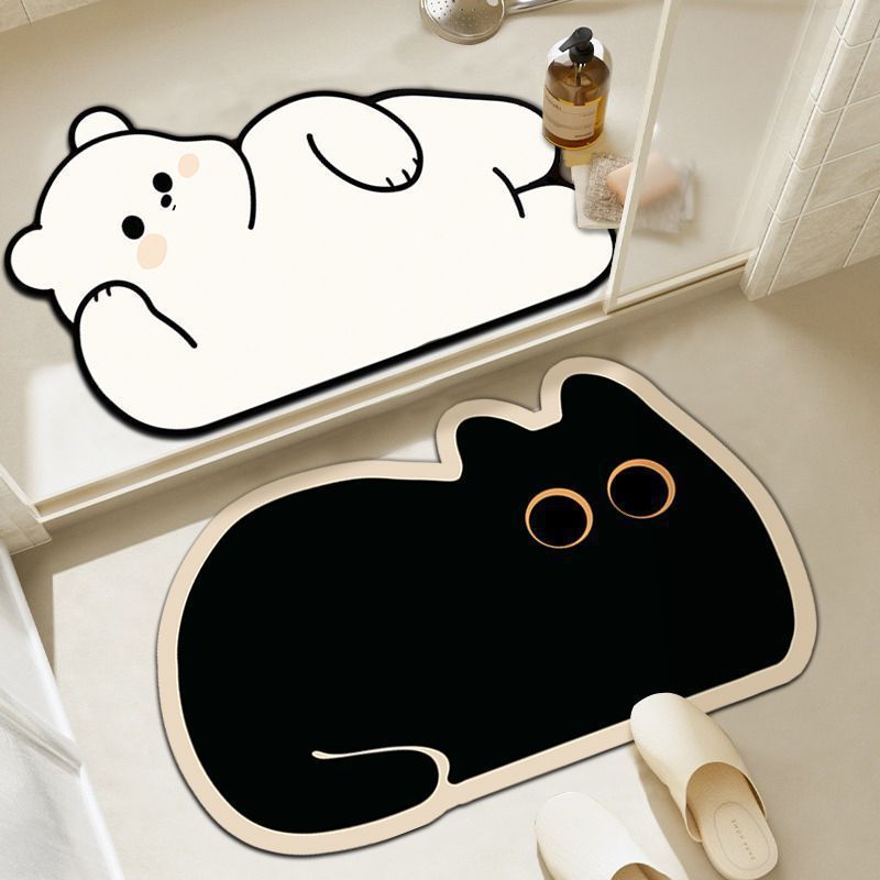 Cute Cartoon Cat Shaped Bath Mat