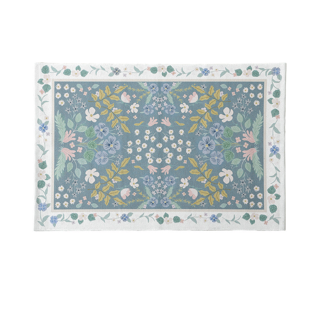 Woven cotton bath mat with floral allover jacquard pattern Kalsten