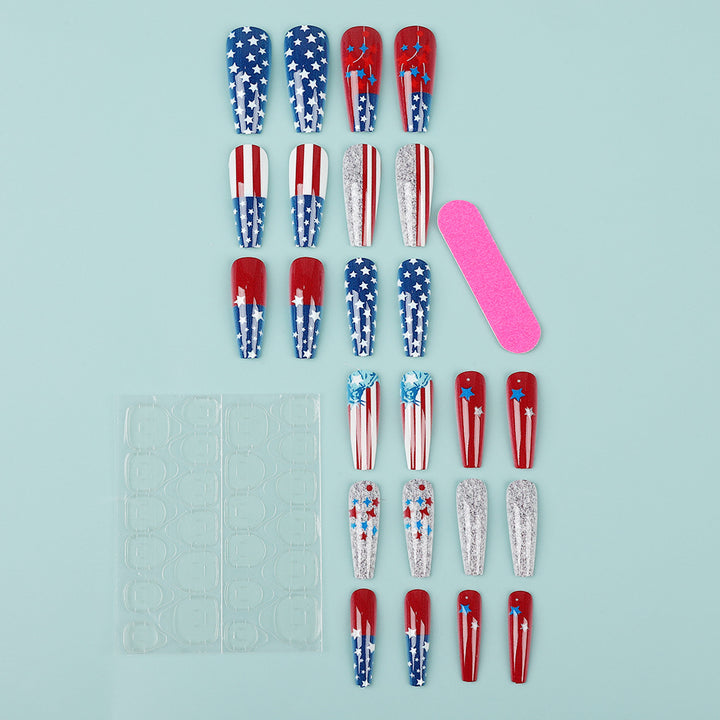 Creative Nail Art with Patriotic Design Kalsten