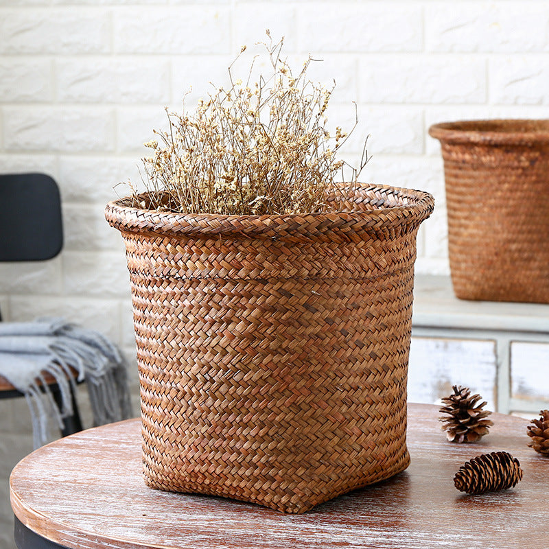 Handcrafted Natural Fiber Storage Bin Kalsten