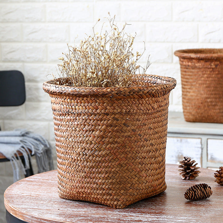 Handcrafted Natural Fiber Storage Bin Kalsten