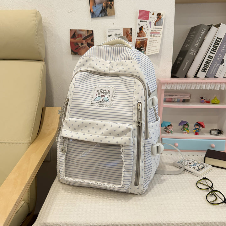 Trendy Striped School Backpack Kalsten