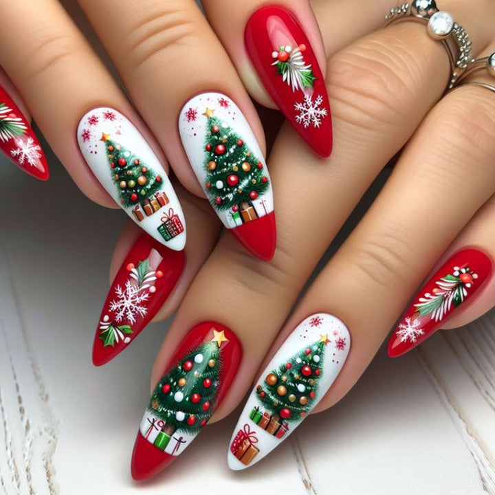 Festive Christmas-Themed Nail Art Extensions Kalsten