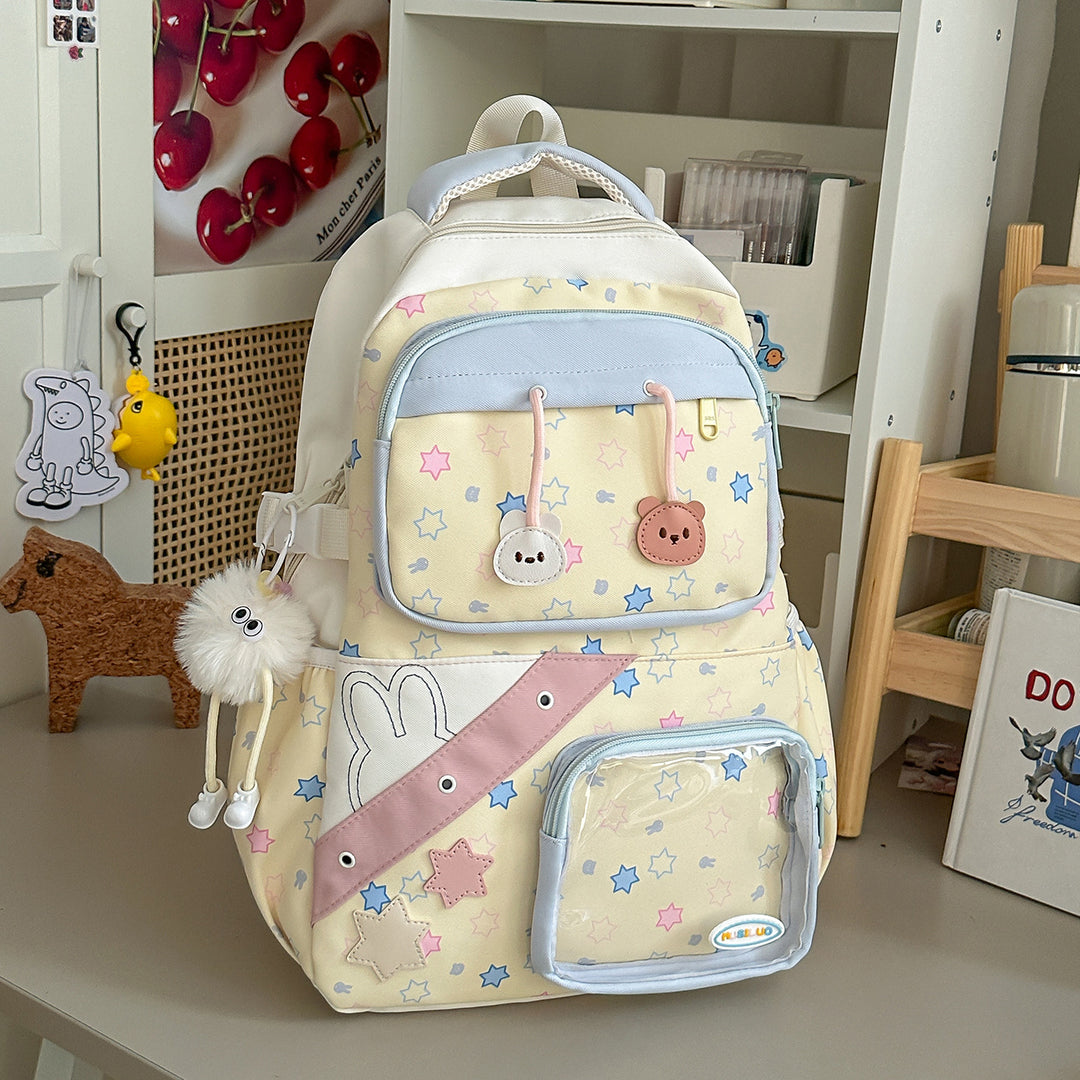 Playful Embroidered Star-Themed Backpack Kalsten
