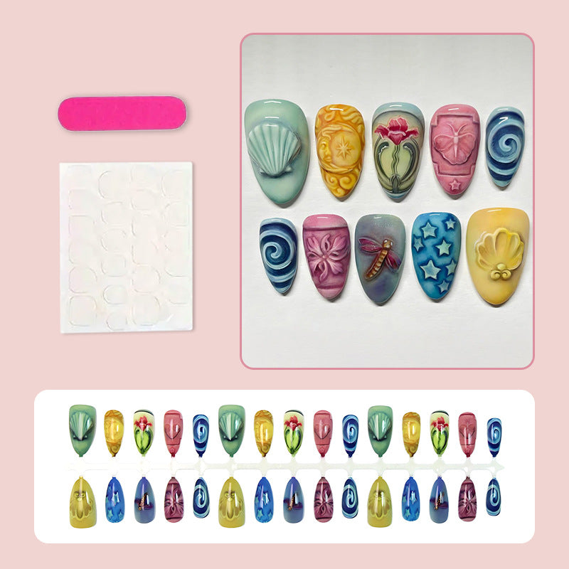 Nail art set with maritime designs and intricate embellishments Kalsten