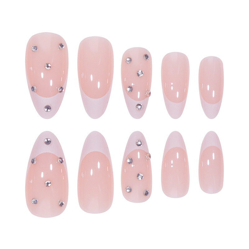 Elegant Artificial Nail Tips in Glamorous French Design Kalsten