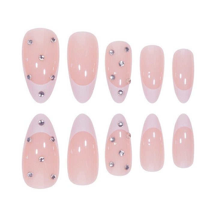 Elegant Artificial Nail Tips in Glamorous French Design Kalsten