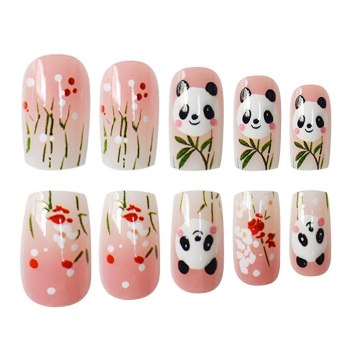Panda-Themed Nail Art Extensions Kalsten