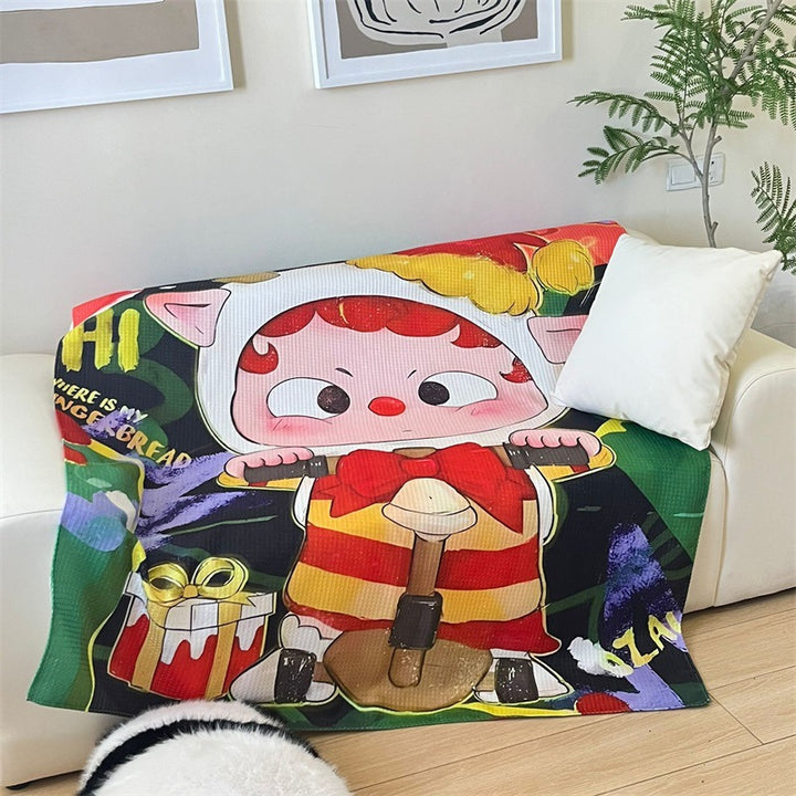 Playful Cartoon-Themed Throw Blanket