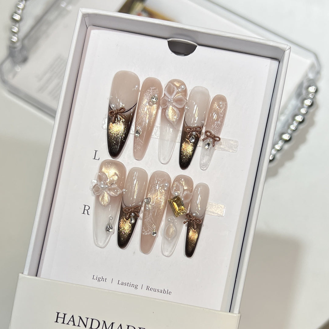 Glamorous Artistic Press-On Nail Extensions Kalsten