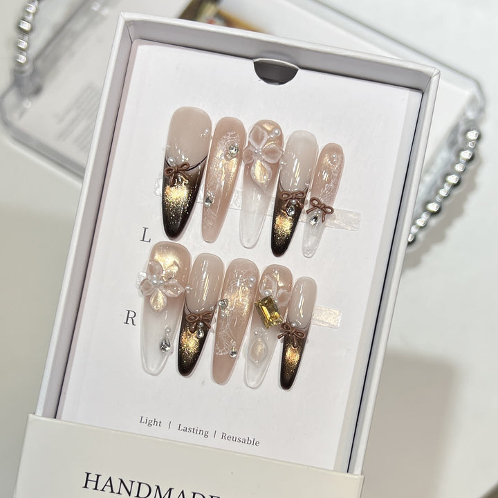 Glamorous Artistic Press-On Nail Extensions Kalsten