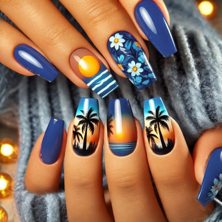 Tropical Sunset Nail Art Kalsten